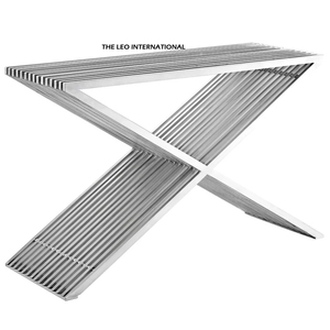 Elegante Mesa Consola Rectangular de Acero Inoxidable con Acabado Plateado y Tapa de Mármol, Decoración para el Hogar - Product Image 4