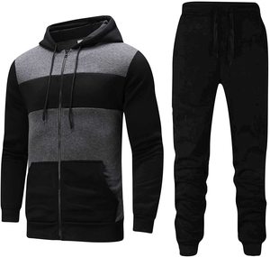 Ensemble de survêtement décontracté pour homme, respirant et confortable, grande taille, ensemble à capuche 100% coton, survêtements de jogging - Product Image 5