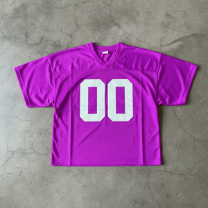 Camiseta de Béisbol Personalizada, Azul, Malla, Cuello en V, Manga Corta, Unisex, Absorbe la Humedad, Transpirable, Poliéster, Adulto, Número 00 Impreso en la Parte Delantera - Product Image 6