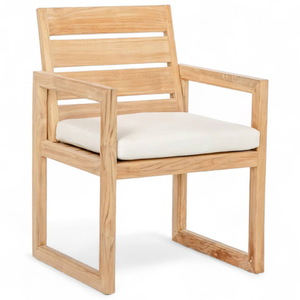 Conjunto de Sillas de Comedor para Exteriores con Diseño Minimalista y Estructura de Madera de Teca para Decoración del Hogar - Product Image 3