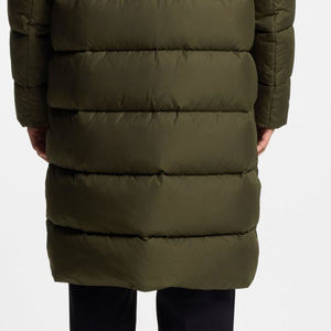 Chaqueta Acolchada con Capucha para Hombre, Color Verde Oliva, Resistente al Viento, Rellena de Plumón, Abrigo Largo de Invierno, Corte Regular Informal, Cierre de Cremallera - Product Image 6