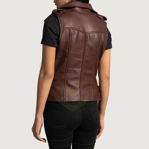 Chaleco de Motocicleta de Cuero para Mujer, Ecológico, Transpirable, Resistente al Viento, con Cierre de Cremallera y Bolsillos - Product Image 4