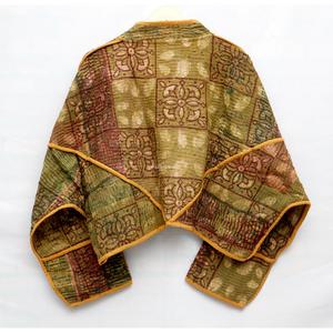 Boho Style Quilted Kantha Patchwork <b>Jacket</b> for <b>Women</b> Eco-Friendly 100% Cotton Breathable & Quick Dry Mandarin Collar Party Wear - Product Image 4