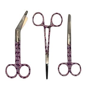 Bandage et pinces à artères, instruments médicaux, instruments chirurgicaux, lot de 3 ciseaux médicaux et de premiers secours en acier, couleur violette - Product Image 1