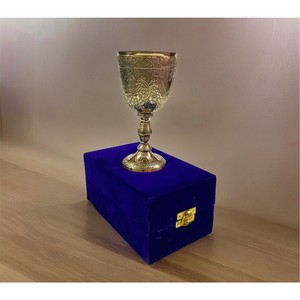 Handmade Brass <b>Goblet</b> Vintage Embossed Design Round <b>Wine</b> Cup for Wedding Decorative Use - Product Image 5