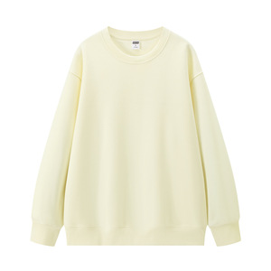 เสื้อสเวตเชิ้ตโอเวอร์ไซส์ คอกลม ทรงหลวม ใส่ได้ทั้งชายและหญิง สีพื้น ผ้าถัก คอตตอน สวมใส่สบายๆ สำหรับฤดูใบไม้ร่วง ทรงปกติ แขนยาว - Product Image 1