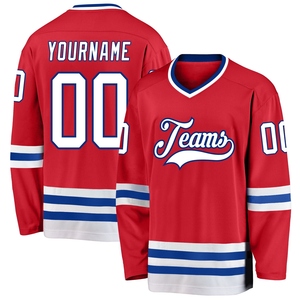 Venta al por Mayor del Jersey de Hockey 3D Personalizado de OMMIZ INDUSTRY con Cuello de Encaje, Diseño de Santa Claus Navideño en Negro, Rojo y Blanco - Product Image 4