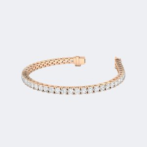7.65 CTW <b>Gold</b> Lab Grown Round Prong-<b>Set</b> Diamond Tennis Bracelet for Certified - Product Image 4