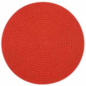 Round Cotton Red Braided <b>Place</b> <b>Mat</b> Washable Home Use Simple Solid Pattern - Product Image 1