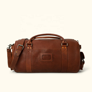 Real Handmade Leather Travel <b>Overnight</b> Luggage <b>Bag</b> Multi Uses Gym Duffel <b>Bag</b> Leather Unisex Weekender Travel Luggage <b>Bag</b> - Product Image 2