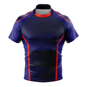 Camiseta de Rugby de Manga Corta Transpirable de Alta Calidad para Hombre, Unisex, Adultos, Personalizada, Sublimada, 100% Poliéster, de Secado Rápido - Product Image 2
