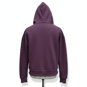 Sudadera con capucha de forro polar con estampado de letras de diamantes de imitación, estilo casual de verano, unisex, corte regular, con bolsillo y estampado digital - Product Image 2