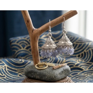 Pendientes de Tanzanita Hechos a Mano con Piedras Preciosas, Joyería de Moda al por Mayor de Jaipur, India - Product Image 1