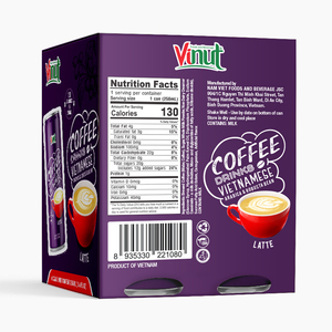 เครื่องดื่มกาแฟลาเต้ เมล็ดอาราบิก้าและโรบัสต้า 250 มล. พร้อมดื่ม รับผลิตแบบ OEM ODM แบรนด์ส่วนตัว ผู้ผลิตเครื่องดื่ม - Product Image 2
