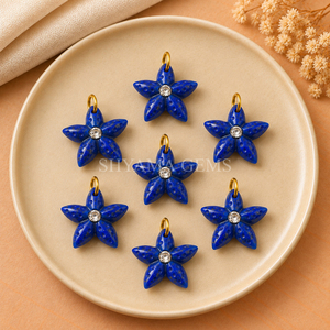 <b>Lapis</b> <b>Lazuli</b> Starfish Carved 15mm Gemstone <b>Pendant</b> for Nautical Jewelry Making Ocean Inspired Accessories Wholesale Supplier - Product Image 2