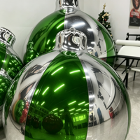 Décoration de Noël en forme de bulle miroir gonflable, sphères suspendues, grande boule miroir gonflable brillante, ballon miroir