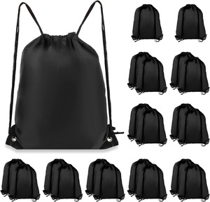 Sac de sport en polyester uni avec cordon de serrage, logo personnalisé, coins renforcés en PU, léger et pliable, pour la vente en gros - Product Image 1