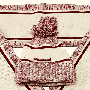 Conjunto de Bufanda Larga y Gorro de Invierno de Acrílico Delta Sigma Theta, Tejido a Mano, Artesanía Sostenible del Noreste de la India - Product Image 4