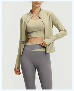 Whole sale Custom Outdoor Fitness Slim Fit Gym Top Long Sleeves Sports Bra <b>Yoga</b> Full Zipper <b>Jacket</b> 3XL <b>Yoga</b> Set for Women 2026 - Product Image 4