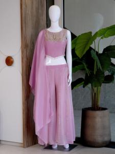 Conjunto de Lehenga Choli Rosa Bordado con Dupatta, Traje Tradicional Indio para Bodas y Fiestas para Mujeres - Product Image 5