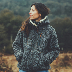 Chaqueta de forro polar Sherpa con media cremallera para mujer, abrigo Sherpa oversize, chaquetas de forro polar Sherpa cálidas de invierno para mujer - Product Image 1