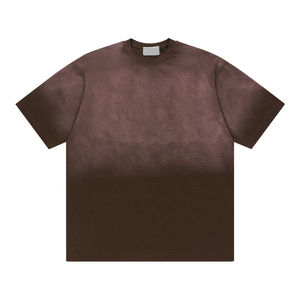 T-shirts personnalisés pour hommes effet soleil délavé, style rétro streetwear, coupe décontractée ample, manches courtes, haut de mode personnalisé - Product Image 1