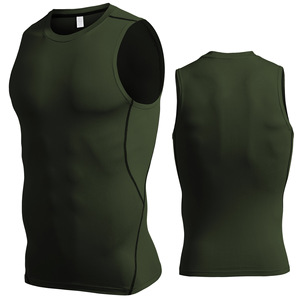 Bangladesh CN Factory Price Men's <b>Compression</b> Tank Top Quick Dry Sleeveless Sports Vest O Neck Muscle Shirt Gym Workout - Product Image 3