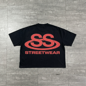 T-shirt surdimensionné à manches courtes personnalisé pour homme, en jersey de coton, col rond, imprimé avec un motif de lettres - Product Image 2