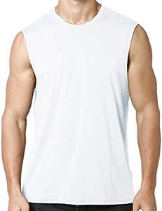 Débardeur blanc de haute qualité en pur coton, col rond, tissu jersey respirant, vente en gros, vêtements d'Inde - Product Image 1