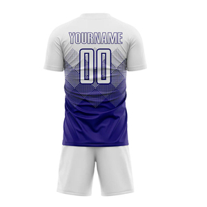 Custom White And Dark Purple Sublimation Soccer Jersey Ventilated Mesh Panel Inserts Teams Performance Style Set - Product Image 4