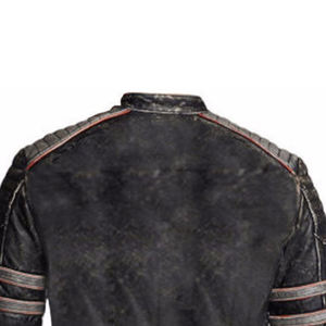 Chaqueta de Motociclista Vintage Estilo Urbano para Hombre, Chaqueta Cortavientos de Cuero con Cuello Redondo, Tallas Grandes - Product Image 6