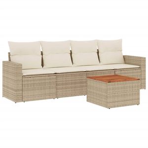 Conjunto de sofá de jardín beige y blanco crema - Product Image 2