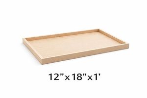 Plateau de service rectangulaire en bois naturel au design moderne, surface solide, fabriqué à la main pour la cuisine, la salle à manger, le café, les collations et les fruits - Product Image 3