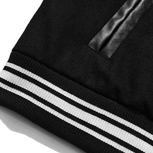 Veste de style universitaire moderne inspirée du patchwork, avec des détails raffinés, veste d'hiver pour homme - Product Image 4