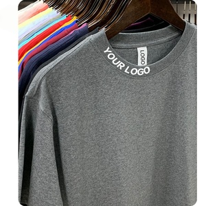 T-shirt décontracté unisexe grande taille en coton épais tricoté 240g à manches courtes imprimé sur mesure pour homme – Collection Streetwear tendance - Product Image 1