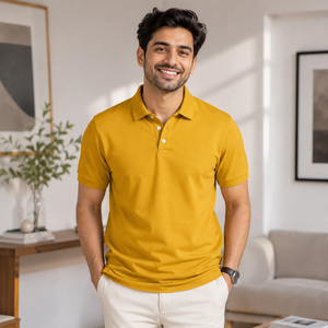 T-shirt uni haut de gamme pour homme |   Mélange de coton peigné respirant à manches courtes sans col décontracté d'été séchage rapide anti-plis - Product Image 2