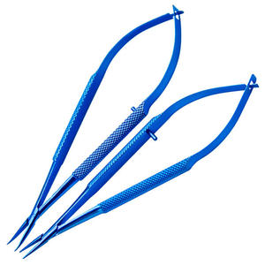 Porte-aiguille ophtalmique bleu pour microchirurgie, instrument chirurgical manuel, classe I, certifié CE - Product Image 3