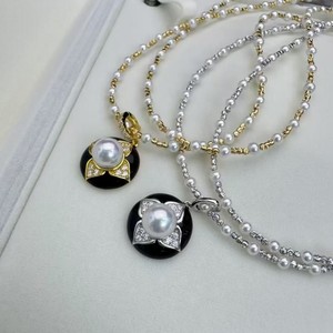 Collar de Perlas de Agua Dulce Naturales Estilo Hepburn Francés para Mujer, Colgantes de Perlas Fuertes Minimalistas de Lujo Retro de Alta Gama - Product Image 3