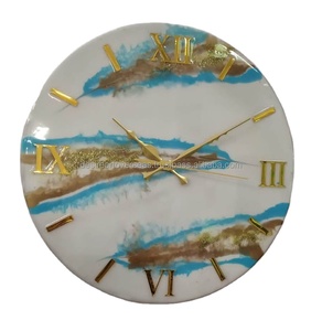 Horloge murale en résine époxy en bois pour la décoration intérieure Utilisation d'art artisanal élégant Décoration de la maison - Product Image 3