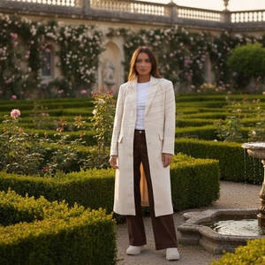 Abrigo Largo Clásico de Invierno para Mujer, Estilo Informal, de Lona y Lana, Transpirable, de Alta Calidad, para Uso Diario - Product Image 6