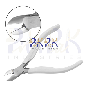 120mm Stainless Steel Side Cutter Plastic Griped Spring Smooth Jaws White for Precision <b>Wire</b> Cutting Jewelry Making Circlip OEM - Product Image 1