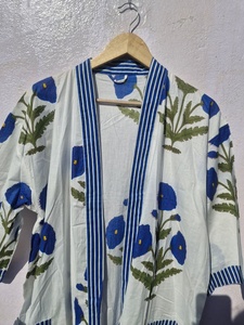 Floral Print Cotton Kimono <b>Robe</b> Women <b>Beach</b> Cover Up Lightweight Lounge Wear Bathrobe Casual Wrap Dress - Product Image 6