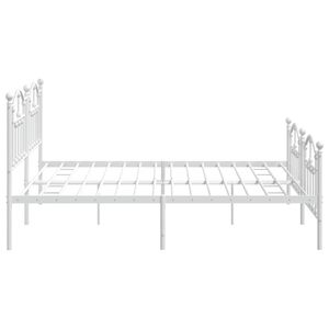Cadre de lit complet en acier blanc thermolaqué, lit rectangulaire en métal - Product Image 6