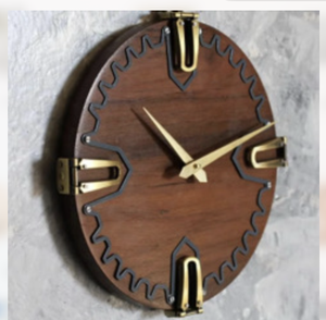Horloge murale ronde en bois, mouvement à quartz analogique, design moderne du milieu du siècle, silencieuse, pour la décoration du salon - Product Image 4