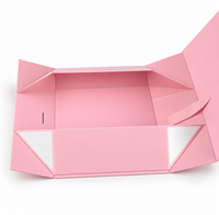 Boîte pliante à couvercle rabattable en gros, emballage cadeau couleur unie avec nœud