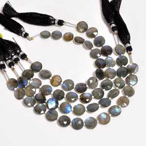 Natural Labradorite Faceted Coin Shape Gemstone <b>Beads</b> Strands 10mm Loose Labradorite <b>Stone</b> <b>Beads</b> For Jewelry Making Wholesale - Product Image 5
