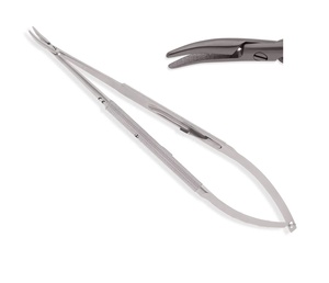 Portaagujas Micro Curvo con Punta TC de Acero Inoxidable Reutilizable - Product Image 1