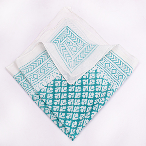 Cotton <b>Square</b> Bandana Geometric Pattern Blue White Casual Summer <b>Scarf</b> Breathable Lightweight Wrap - Product Image 4
