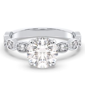 Anillos REYES de Plata de Ley 925 Auténtica con Corte Redondo de 1.4Ct de Moissanita, Joyería Fina de Diseño Minimalista para Mujer, Regalo de Boda - Product Image 1