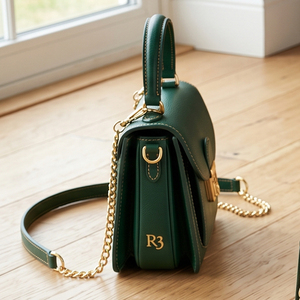 Mini sac bandoulière avec chaîne dorée et fermoir, mini sac à bandoulière en cuir unisexe, sac mini en cuir tendance pour femme - Product Image 4